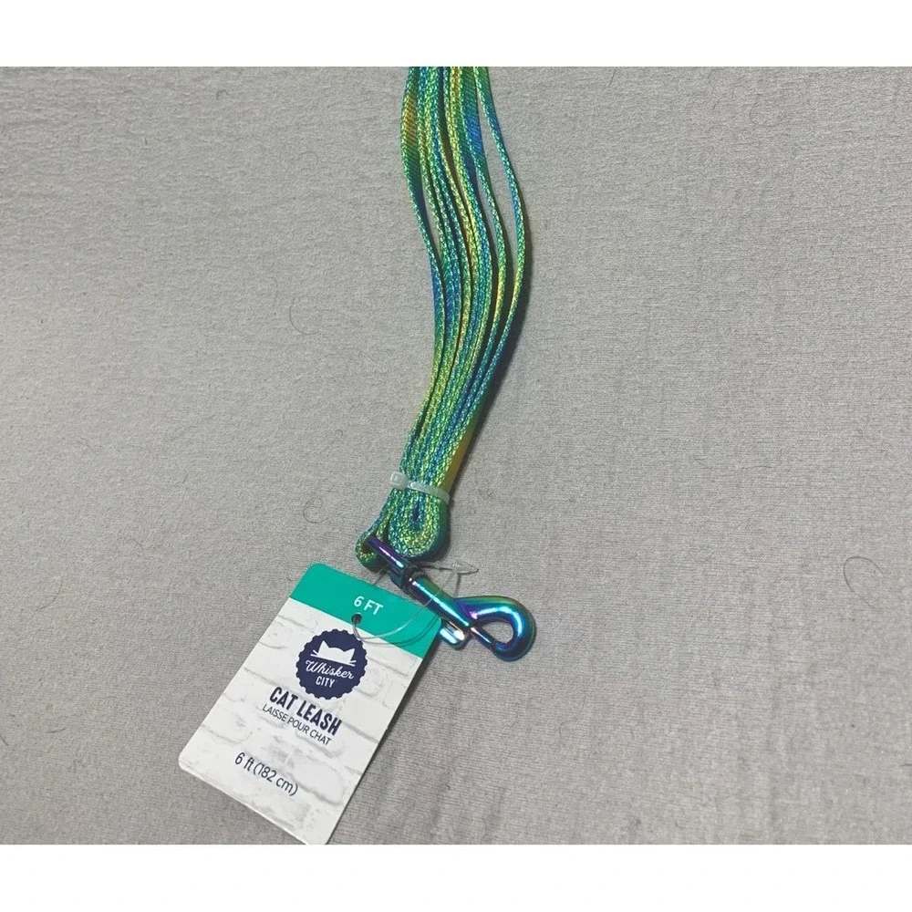 Whisker City Ombre Cat Leash Turquoise Blue Yellow NWT